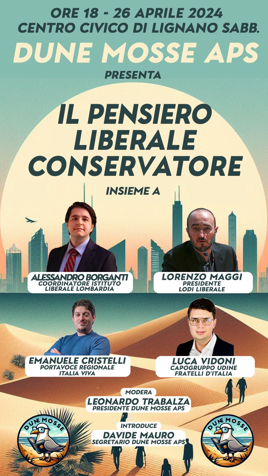 Locandina dell’incontro «Il pensiero liberale conservatore», 26 aprile 2024